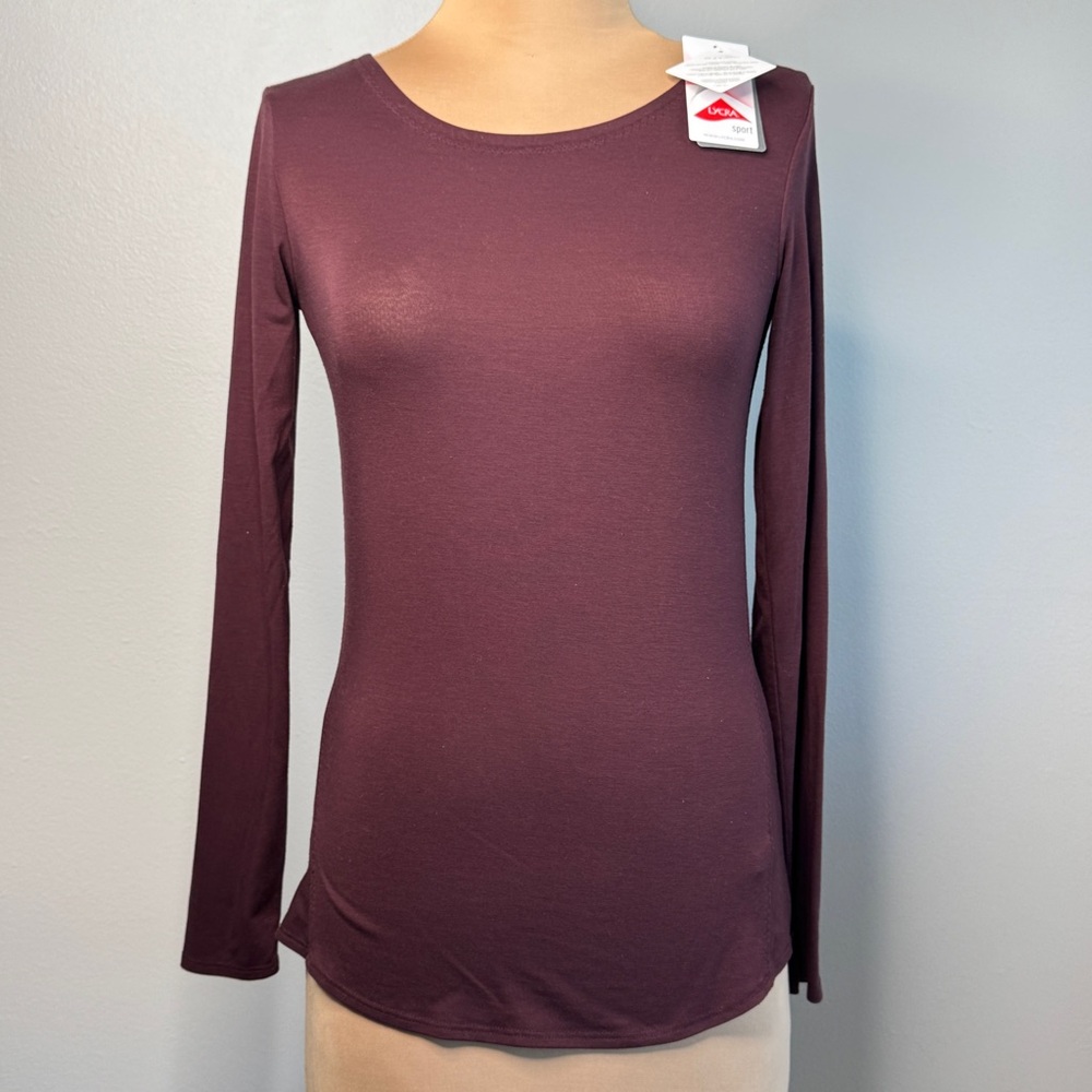 Athleta Cassis Open Back Flexlight Twist Purple Top Stretch XXS Unstinkable 2XS - Picture 4 of 12